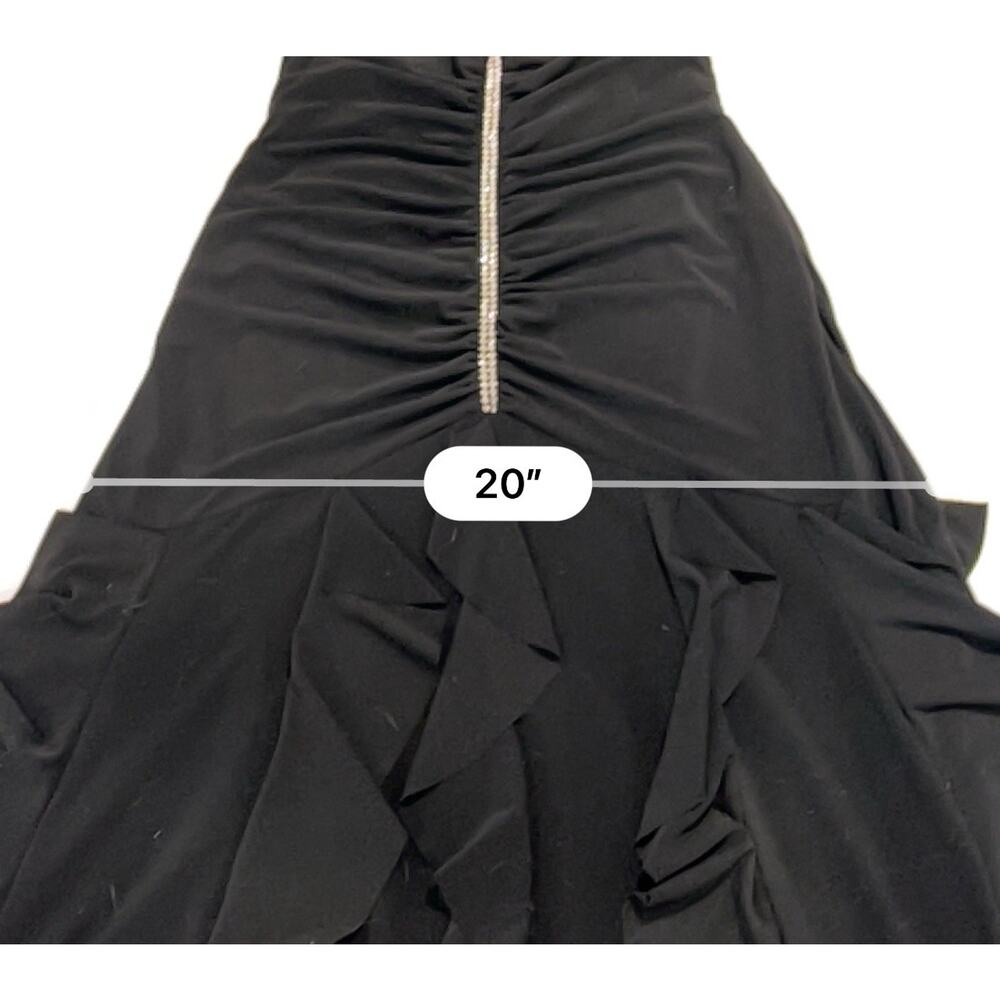 Scott McClintock USA Women's Size 10 Black Mermaid Maxi Evening Gown Rhinestones - Picture 15 of 16